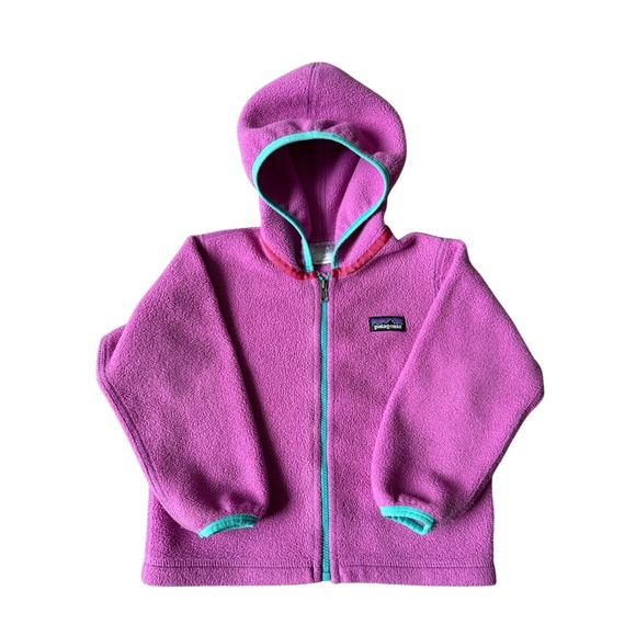 Patagonia Other - Patagonia Kids Synchilla Full Zip Fleece Hoodie Magenta Purple Teal Trim 2T
